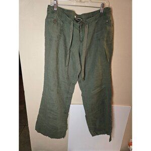 Charlotte Russe 100% Cropped Linen Pants With Adjustable Length Pant Legs Size 1